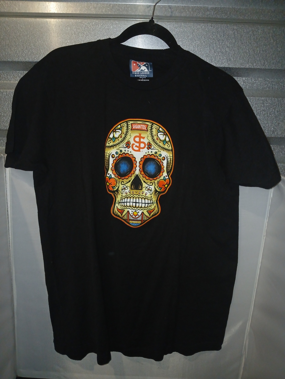 San Jose Giants Gigantes MiLB Sugar Skull Dia De Los Muertos Shirt New Era L